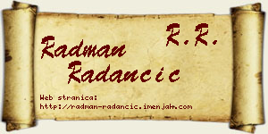 Radman Radančić vizit kartica